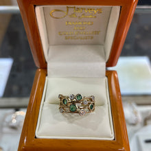 Load image into Gallery viewer, Emerald &amp; Diamond Bubble Design Ring - Product Code - A91
