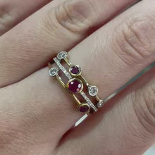 Load and play video in Gallery viewer, Ruby &amp; Diamond Ring - Product Code - A886
