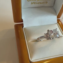 Load and play video in Gallery viewer, Platinum Two Carat Princess Cut &amp; Baguette Lab Diamond Ring - Product Code - LB14
