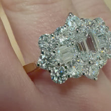 Load and play video in Gallery viewer, 3.03ct Emerald &amp; Round Brilliant Cut Lab Diamond Ring - Product Code - LB52
