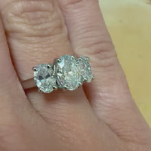 Load and play video in Gallery viewer, Two Carat Platinum Lab Diamond Oval Three Stone - Product Code - C42953
