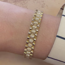 Load and play video in Gallery viewer, Designer Yellow Gold Stone Set Bracelet - Product Code - C330
