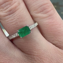 Load and play video in Gallery viewer, Emerald &amp; Diamond Band Ring - Product Code - RX2
