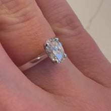 Load and play video in Gallery viewer, Platinum Oval Lab Diamond Ring - Product Code - LB19
