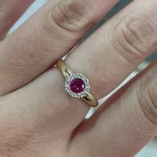 Load and play video in Gallery viewer, Ruby &amp; Diamond Ring - Product Code - A175
