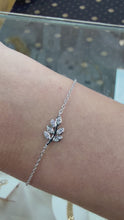 Load and play video in Gallery viewer, Sterling Silver Stone Set Leaf Bracelet
