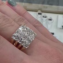 Load and play video in Gallery viewer, Five Carat Diamond Four Row Diamond Band Ring - Product Code - E619

