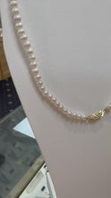 Load and play video in Gallery viewer, Pearl Necklace with Yellow Gold Clasp - Product Code - LB36
