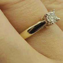 Load and play video in Gallery viewer, Yellow Gold Diamond Solitaire Ring - Product Code - G823
