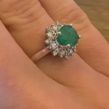 Load and play video in Gallery viewer, 1.25ct Emerald &amp; Diamond Ring - Product Code - G829
