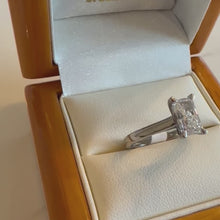 Load and play video in Gallery viewer, Platinum One Carat Rectangular Lab Grown Diamond Ring - Product Code - LB21
