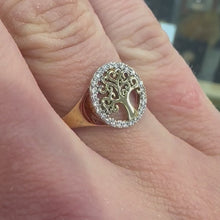 Load and play video in Gallery viewer, Tree of Life Yellow Gold Stone Set Ring - Product Code - VX821
