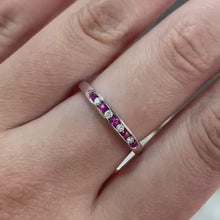 Load and play video in Gallery viewer, Ruby &amp; Diamond Band Ring - Product Code - A160
