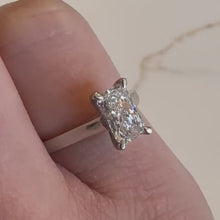 Load and play video in Gallery viewer, Platinum One Carat Rectangular Lab Grown Diamond Ring - Product Code - LB21
