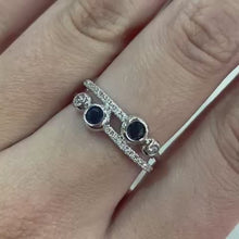 Load and play video in Gallery viewer, Sapphire &amp; Diamond Bubble Ring - Product Code - A324
