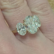 Load and play video in Gallery viewer, Oval Lab Diamond Trilogy Ring - Product Code - LB43
