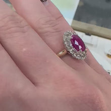 Load and play video in Gallery viewer, Burma Ruby &amp; One Carat of Diamonds Ring - Product Code - E624
