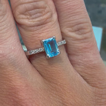 Load and play video in Gallery viewer, Blue Topaz &amp; Diamond Ring - Product Code - D108
