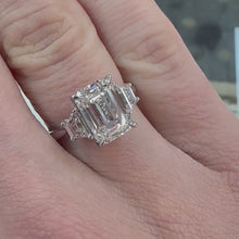 Load and play video in Gallery viewer, Platinum 3 Carat Lab Diamond Emerald Cut Ring - Product Code - LB31
