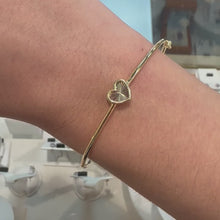 Load and play video in Gallery viewer, Yellow Gold Heart Bangle - Product Code - VX451
