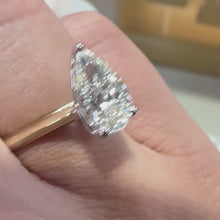 Load and play video in Gallery viewer, Two Carat Pear Lab Diamond Ring - Product Code - LB8
