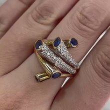 Load and play video in Gallery viewer, Sapphire &amp; Diamond Designer Ring - Product Code - A313
