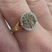 Load and play video in Gallery viewer, Tree of Life Yellow Gold Stone Set Ring - Product Code - VX821
