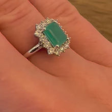 Load and play video in Gallery viewer, 1.10ct Emerald &amp; Diamond Ring - Product Code - G839
