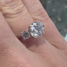 Load and play video in Gallery viewer, White Gold Stone Set Three Stone Ring - Product Code - H245
