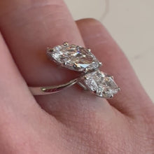 Load and play video in Gallery viewer, Two Carat Marquise Platinum Designer Lab Grown Ring - Product Code - LB15
