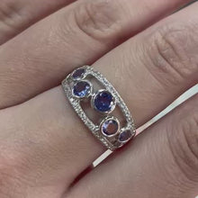 Load and play video in Gallery viewer, Designer Tanzanite &amp; Diamond Band - Product Code - A893
