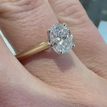 Load and play video in Gallery viewer, Oval Lab Diamond Yellow Gold Ring - Product Code - LB4
