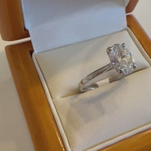 Load and play video in Gallery viewer, Platinum 1.50ct Oval Lab Diamond Ring - Product Code - LB17
