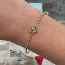 Load and play video in Gallery viewer, Yellow Gold Heart Bangle - Product Code - VX451
