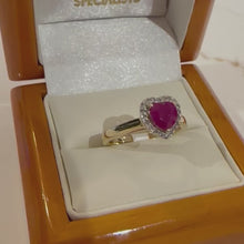 Load and play video in Gallery viewer, Heart Ruby &amp; Diamond Ring - Product Code - G922
