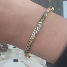 Load and play video in Gallery viewer, 9ct Yellow &amp; White Gold Bangle - Product Code - VX541
