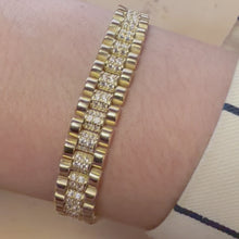 Load and play video in Gallery viewer, Designer Yellow Gold Stone Set Bracelet - Product Code - C330

