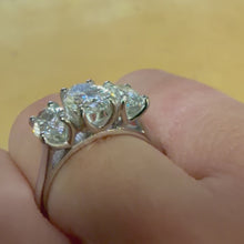 Load and play video in Gallery viewer, Two Carat Platinum Lab Diamond Oval Three Stone - Product Code - C42953
