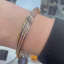 Load and play video in Gallery viewer, 9ct Three Colour Bangle - Product Code - VX553
