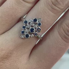 Load and play video in Gallery viewer, Sapphire &amp; Diamond Designer Ring - Product Code - A897
