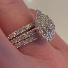 Load and play video in Gallery viewer, One Carat Pear Shaped Diamond Bridal Set of Three - Product Code - G956
