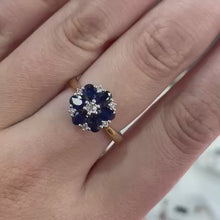Load and play video in Gallery viewer, Sapphire &amp; Diamond Designer Ring - Product Code - A35
