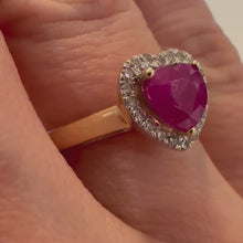 Load and play video in Gallery viewer, Heart Ruby &amp; Diamond Ring - Product Code - G922
