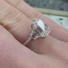Load and play video in Gallery viewer, Platinum 3 Carat Lab Diamond Emerald Cut Ring - Product Code - LB31
