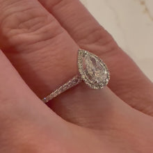 Load and play video in Gallery viewer, 18ct White Gold Pear Diamond Ring - Product Code - G923
