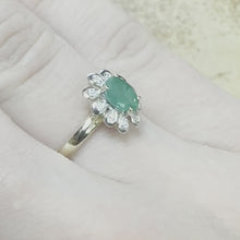 Load and play video in Gallery viewer, Emerald &amp; Diamond Flower Ring - Product Code - A149
