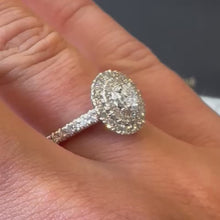 Load and play video in Gallery viewer, Oval Diamond Halo Ring - Product Code - G874

