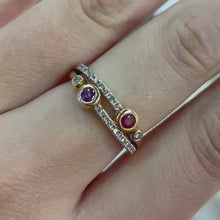 Load and play video in Gallery viewer, Bubble Design Ruby &amp; Diamond Ring - Product Code - A767
