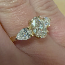 Load and play video in Gallery viewer, Designer 18ct Yellow Gold Lab Diamond Trilogy Ring - Product Code - C42955
