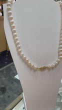 Load and play video in Gallery viewer, Cultured Pearl Necklace with Yellow Gold Clasp - Product Code - LB21
